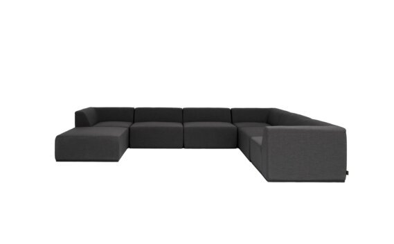 Relax Modular 7 U-Sofa Chaise Sectional Modular Sofa - Sooty by Blinde Design