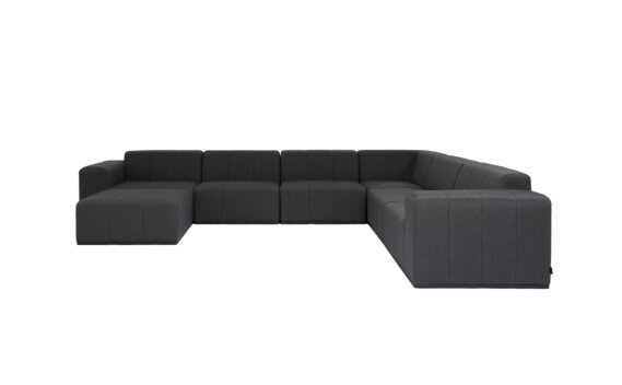 Connect Modular 7 U-Sofa Chaise Sectional Modular Sofa - Sooty by Blinde Design